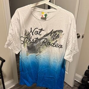 Stevenson Ranch not my first rodeo Blue and White Graphic T-Shirt
